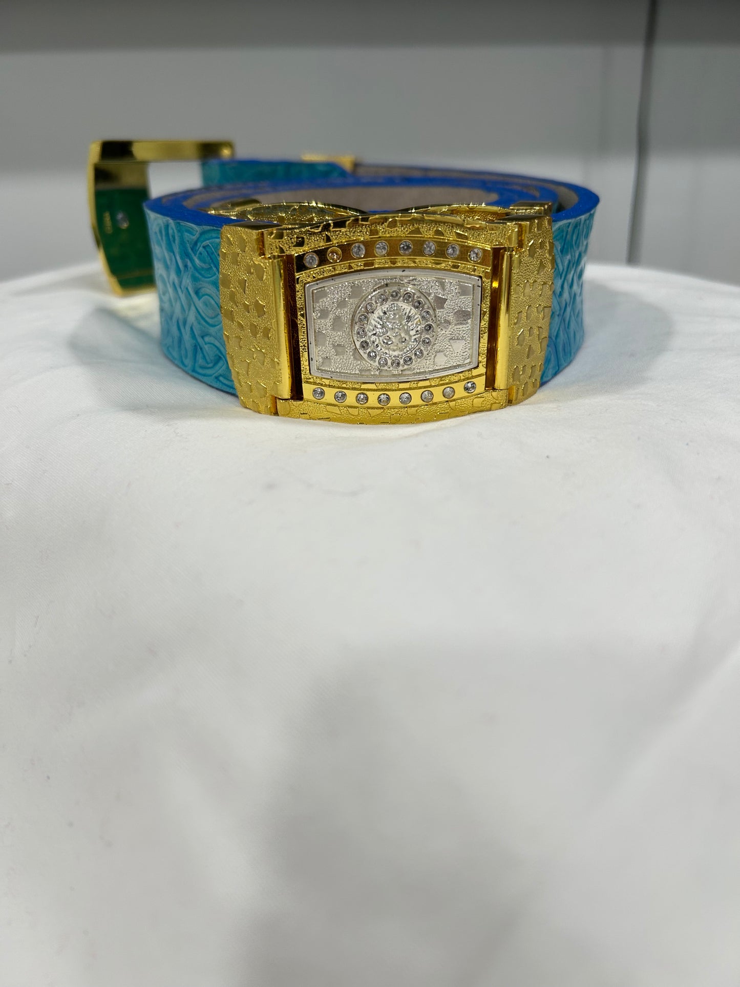 Leather Belt Six (6) Piece Buckle "Swagger Champ"