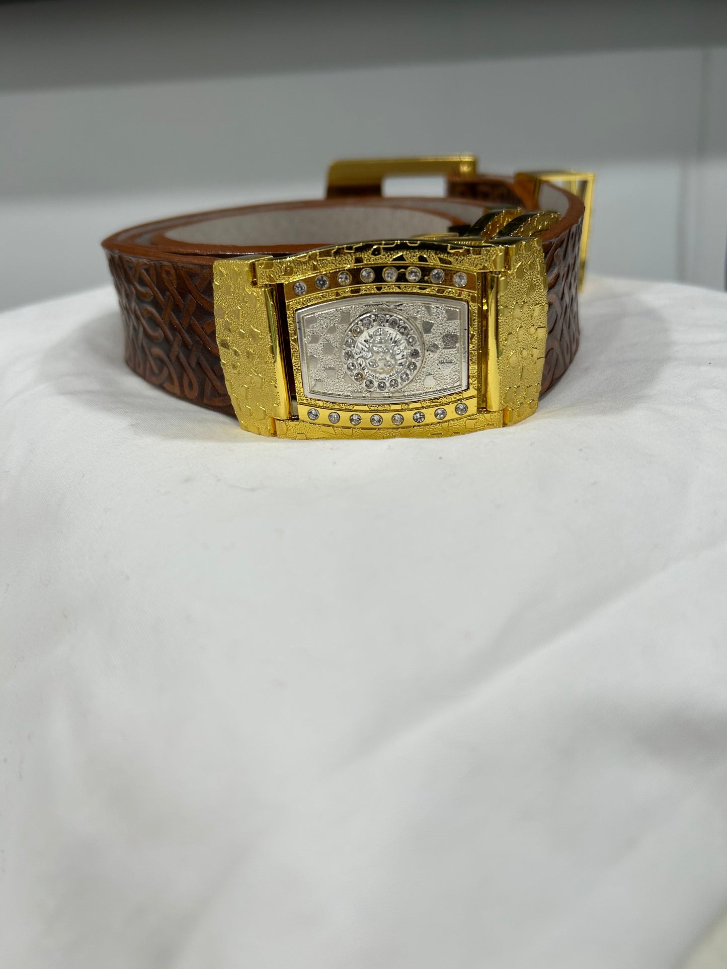 Leather Belt Six (6) Piece Buckle "Swagger Champ"