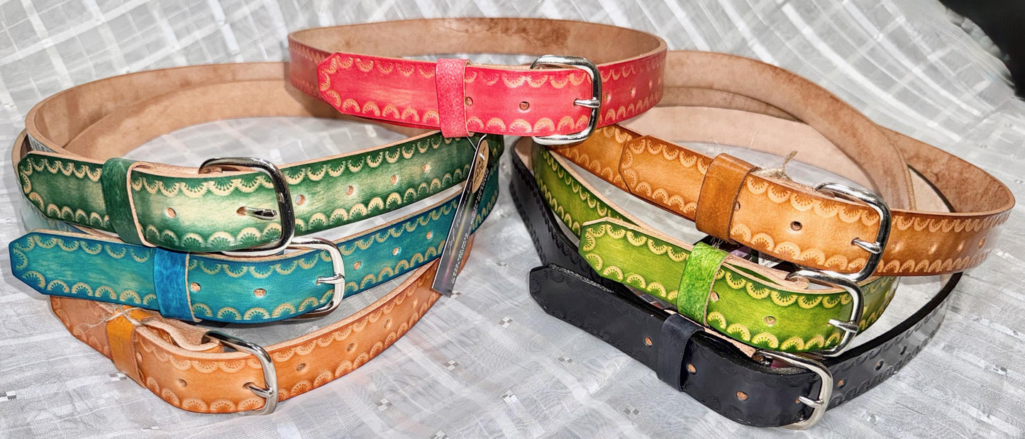 Handmade Full Grain Leather Belt: Custom Made in the USA, Multiple Colors