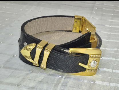 Leather Belt Six (6) Piece Buckle  "Swagger Champ"