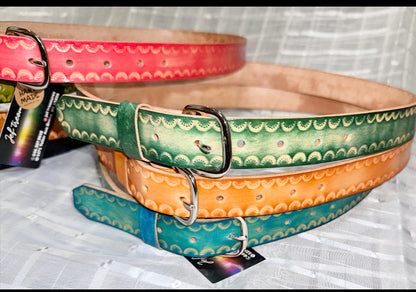 Handmade Full Grain Leather Belt: Custom Made in the USA, Multiple Colors