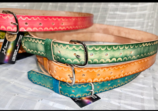 Handmade Full Grain Leather Belt: Custom Made in the USA, Multiple Colors