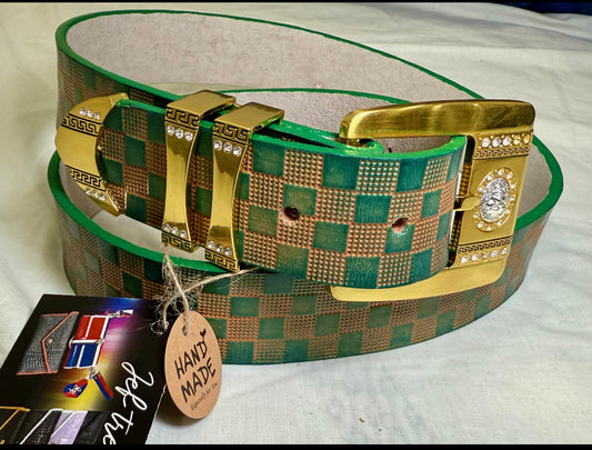 Leather Belt Six (6) Piece Buckle  "Swagger Champ"
