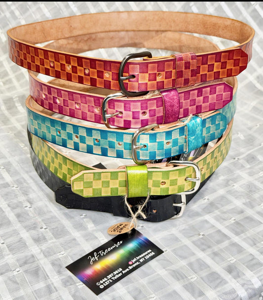 Handmade Full Grain Leather Belt: Custom Made in the USA, Multiple Colors