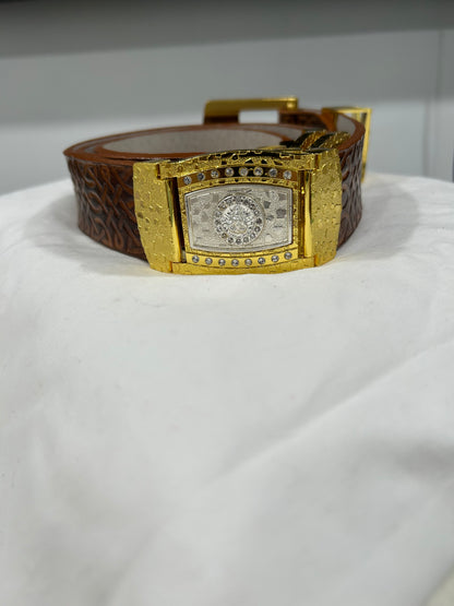 Leather Belt Six (6) Piece Buckle  "Swagger Champ"