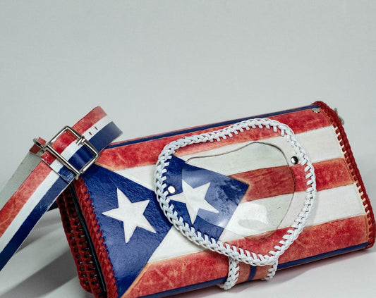 Puerto Rican Flag Jef Treasures Angela Series Leather Clutch Purse / Wallet