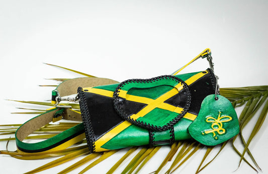 Jamaican Flag "Jef Treasures Angela Series" Leather Clutch Purse / Wallet Personalize It!