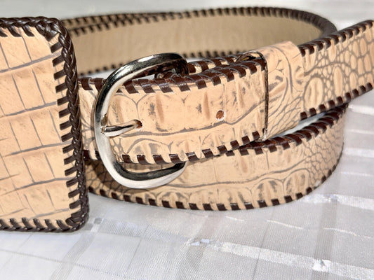 Alligator Print Leather Belt with matching Wallet.